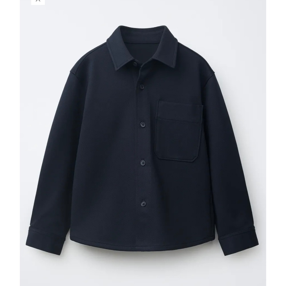 Zara Mens Medium Black Utility Overshirt Shacket Polyester Blend Jacket